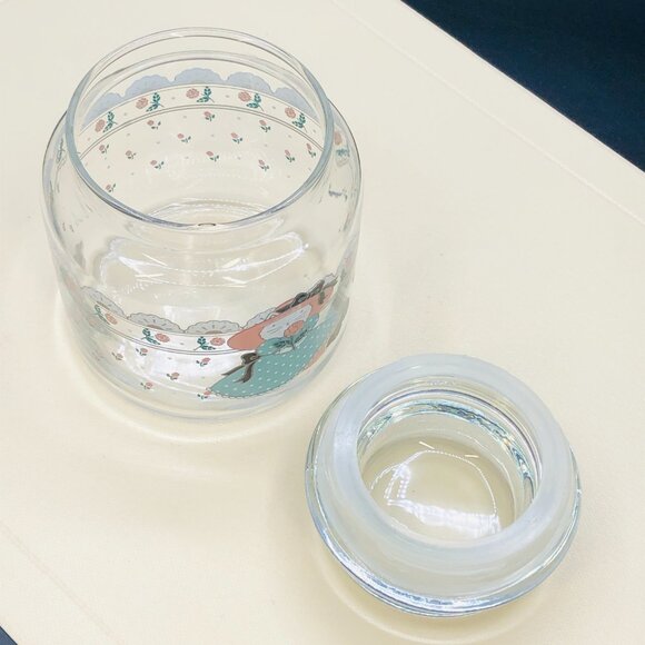 Vintage 1988 Country Kitty Cat Doll Apothecary Glass Jar and Bubble Lid - Picture 6 of 10